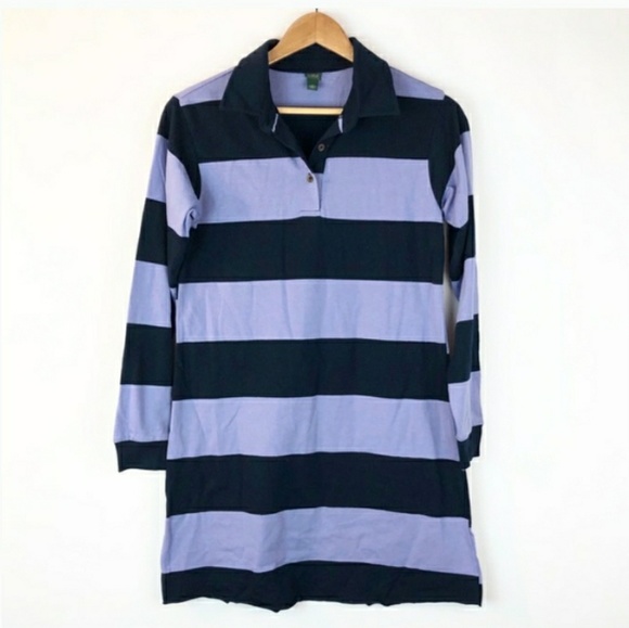 Rugby Polo Stripped T Shirt Long Sleeve Dress - Picture 2 of 2